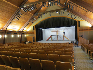 Inside the campus theater
