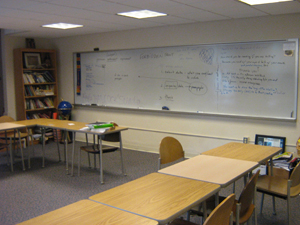 Inside a classroom