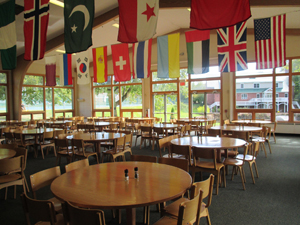 Inside the dining hall