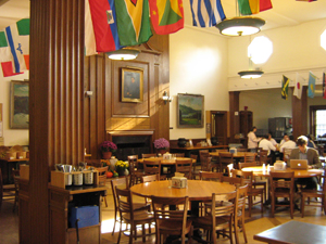 The cozy dining hall