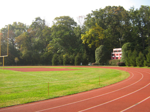 Sports field and track