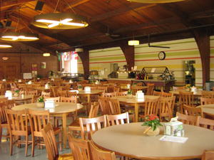 Inside the dining hall