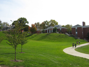 Walkway from dorms to main campus