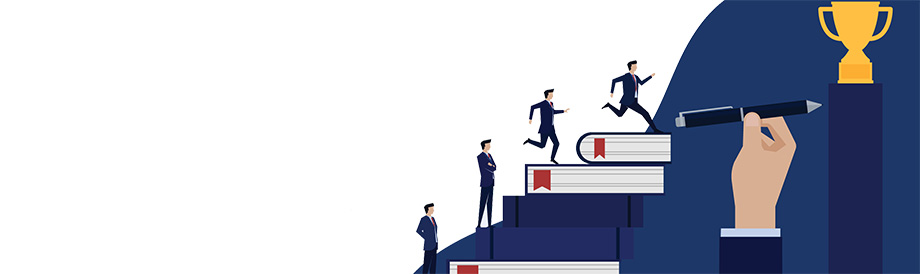 Aspiring leaders climb books toward trophy