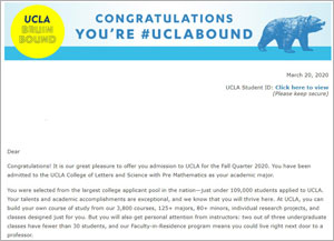 UCLA acceptance letter