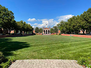 Green space leads to Fathers Building