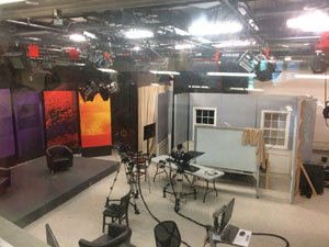 Inside a TV and film studio