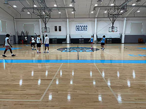 The school basketball court