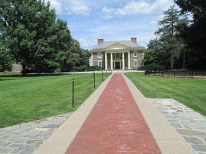 Long pathway leads to administrative building