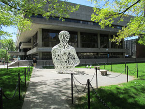 A math and science-themed statue