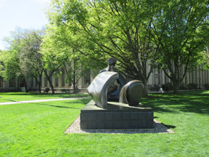 Large sculptures decorate the MIT campus