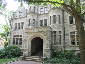 A Gothic-style classroom building